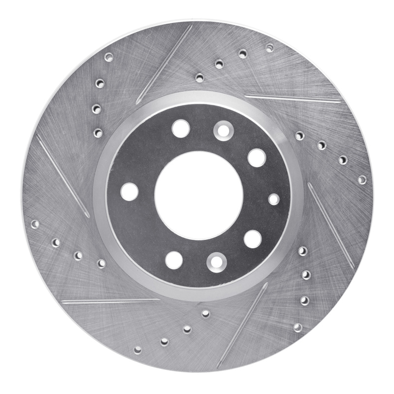 Ford Fusion Brake Rotor (1) - Front Left - R1 Concepts - Drilled & Slotted - Silver - `06-`13